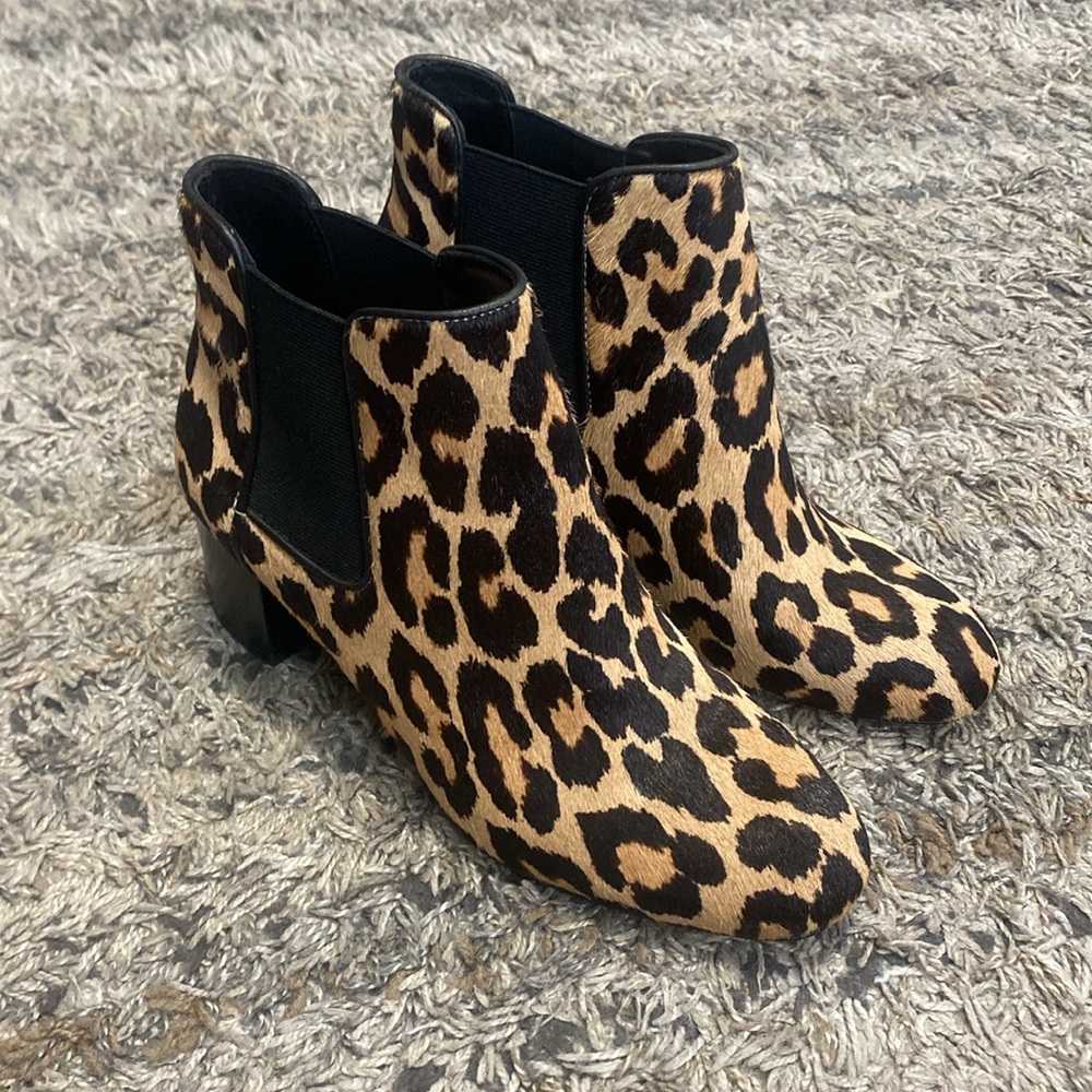 kate spade animal print real fur died cow hair Ankle Booties sz 7.5 - Picture 10 of 10